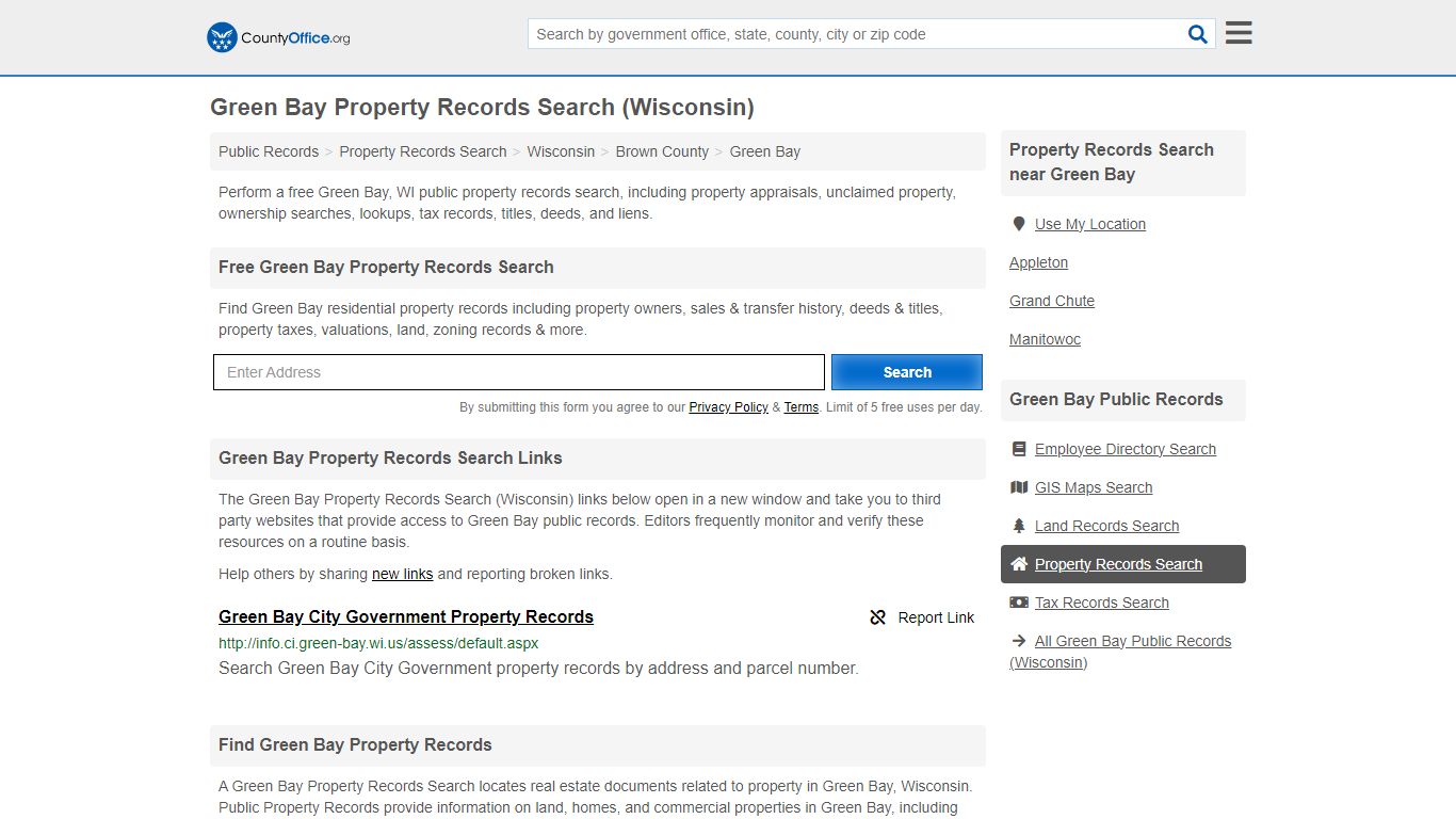 Green Bay Property Records Search (Wisconsin) - County Office